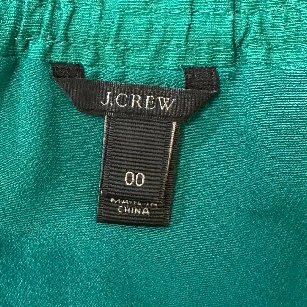 J. Crew Crinkle City Mini Skirt Green 85398 Size 00